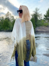 Load image into Gallery viewer, Fringe Boho  Ombre Ruana
